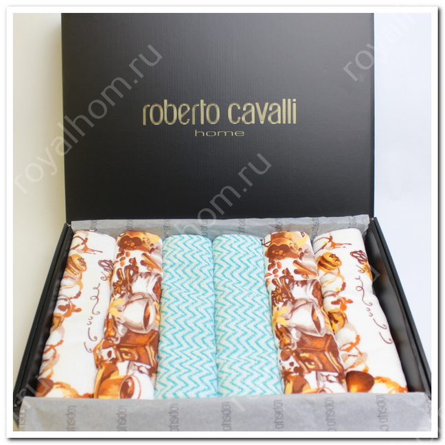 Полотенца махровые Roberto Cavalli 6 шт(40х70 см) №7377