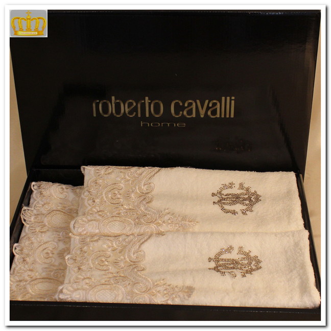 VIP Полотенца махровые c кружевами Roberto Cavalli 3шт №4268