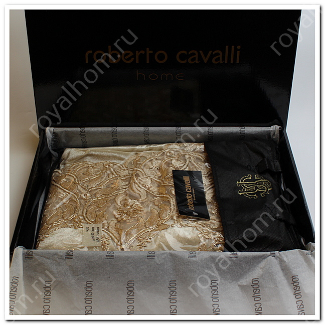 Скатерть бархатная с кружевом Roberto Cavalli р.180x320 №6196