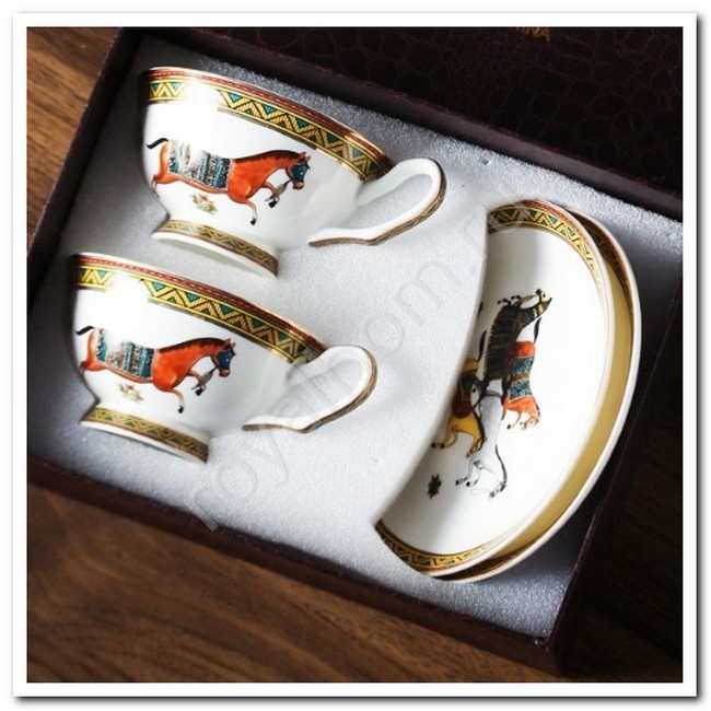 Набор Чайных (кофейных) пар Hermes 250 мл №10300