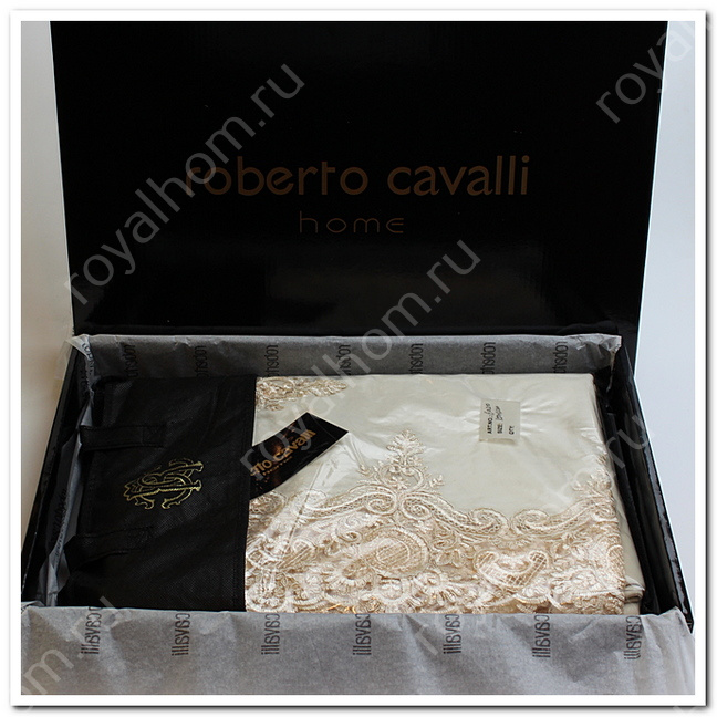 Скатерть бархатная с кружевом Roberto Cavalli р.180x360 №6182