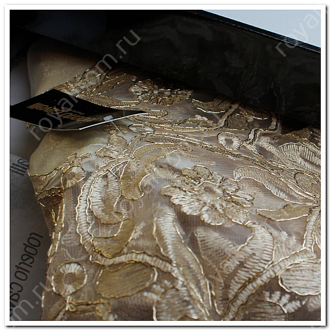 Скатерть бархатная с кружевом Roberto Cavalli р.150x220 №6192