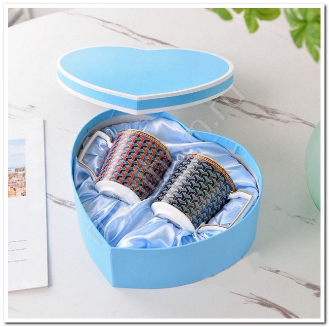 Подарочный набор фарфоровых кружек Wedgwood 400 мл – 2 шт в стильной упаковке № 10858