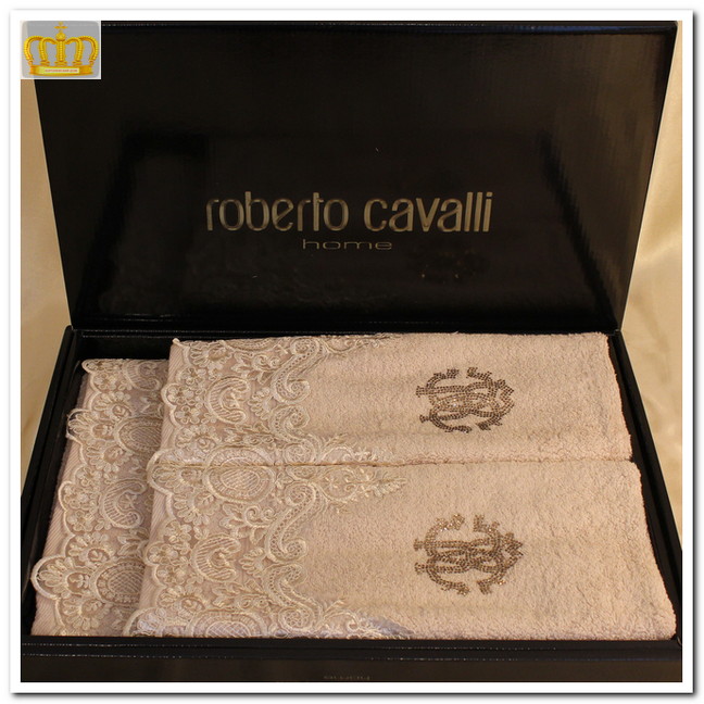 VIP Полотенца махровые c кружевами Roberto Cavalli 3шт №4270